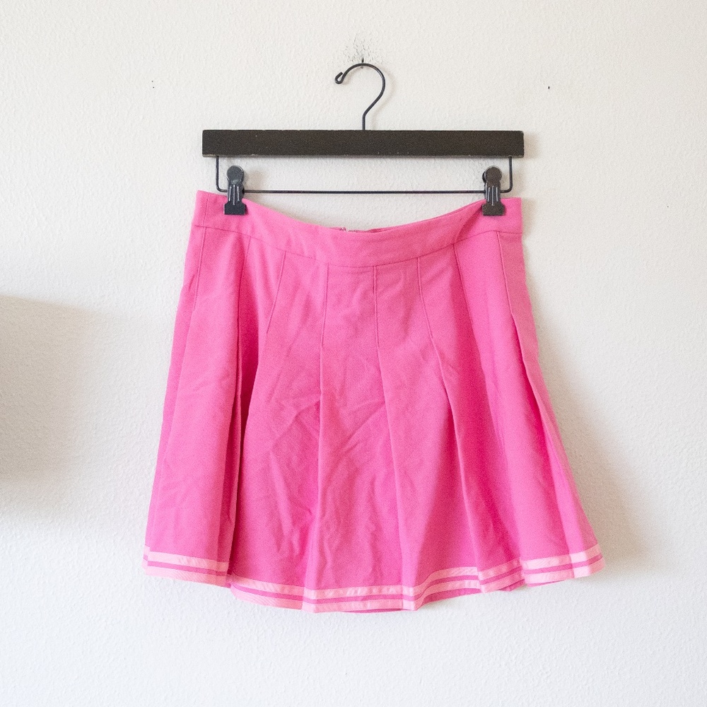 Aritzia Pink Pleated Mini Skirt